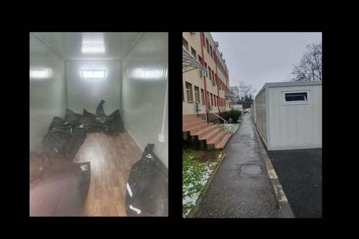 Trupurile pacienților decedați de Covid-19, ținute în containere, la grămadă, în curtea Spitalului Județean de Urgență Ploiești!