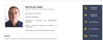 Afaceristul Ioan Niculae, dat în urmărire generală, după condamnarea la cinci ani de închisoare