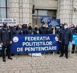 Sindicaliștii de la Penitenciarul Târgșor, la protest în fața Ministerului Justiției