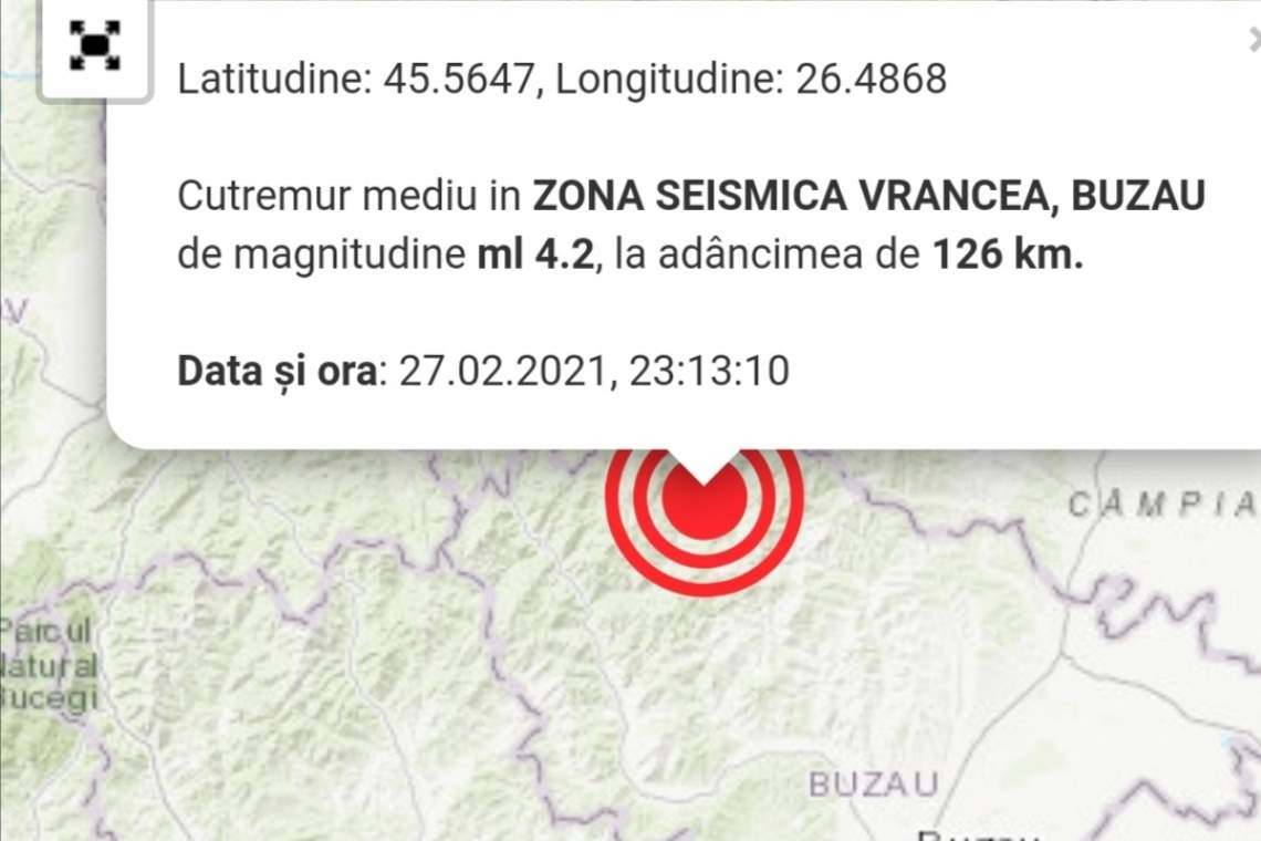Cutremur de 4,2 grade, la 77 kilometri de Ploiești