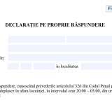 Locuitorii din Păulești și Plopu - declarație pe propria răspundere dacă ies din case, în această seară, după ora 20.00!
