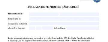 Locuitorii din Păulești și Plopu - declarație pe propria răspundere dacă ies din case, în această seară, după ora 20.00!