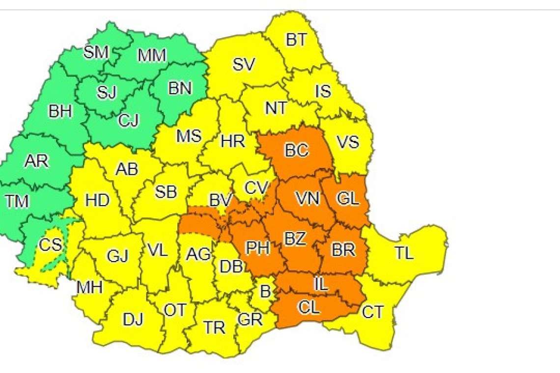 Prahova intră sub COD PORTOCALIU de ploi abundente, timp de două zile