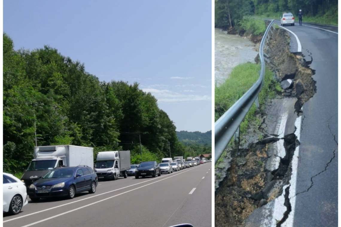 Alegere dificilă pentru șoferi: DN1 cu trafic infernal sau DN1A, afectat de alunecări de teren?