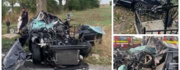 Imagini cumplite de la accidentul produs pe DN1D, la intersecția Bărăitaru-Fulga