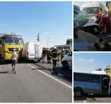 Un TIR și două dube s-au izbit pe DN1 B, la Loloiasca