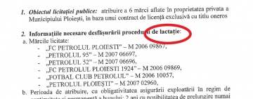 Procedură de... “lactație” pentru mărcile Petrolul - proiect al Consiliului Local Ploiești!