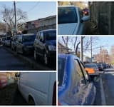  Pe o stradă din Ploiești, s-au inversat rolurile: mașinile sunt pe trotuar, pietonii - pe stradă! Avem Poliție Locală? 
