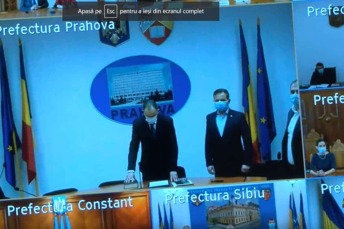 Noul prefect al județului Prahova, Virgil Nanu, a depus jurământul în sistem de videoconferință