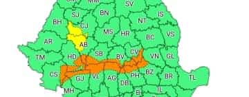 Cod portocaliu de viscol puternic în zona montană înaltă a Prahovei