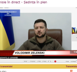 Imagini de coșmar prezentate în timpul intervenției lui Zelenski în Parlamentul României