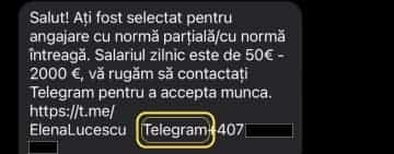 Românii, “bombardați“ cu false mesaje de angajare, pe Telegram!