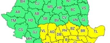 Cod galben de vânt, ploi și grindină, în zona Munteniei. Atenționarea vizează și județul Prahova