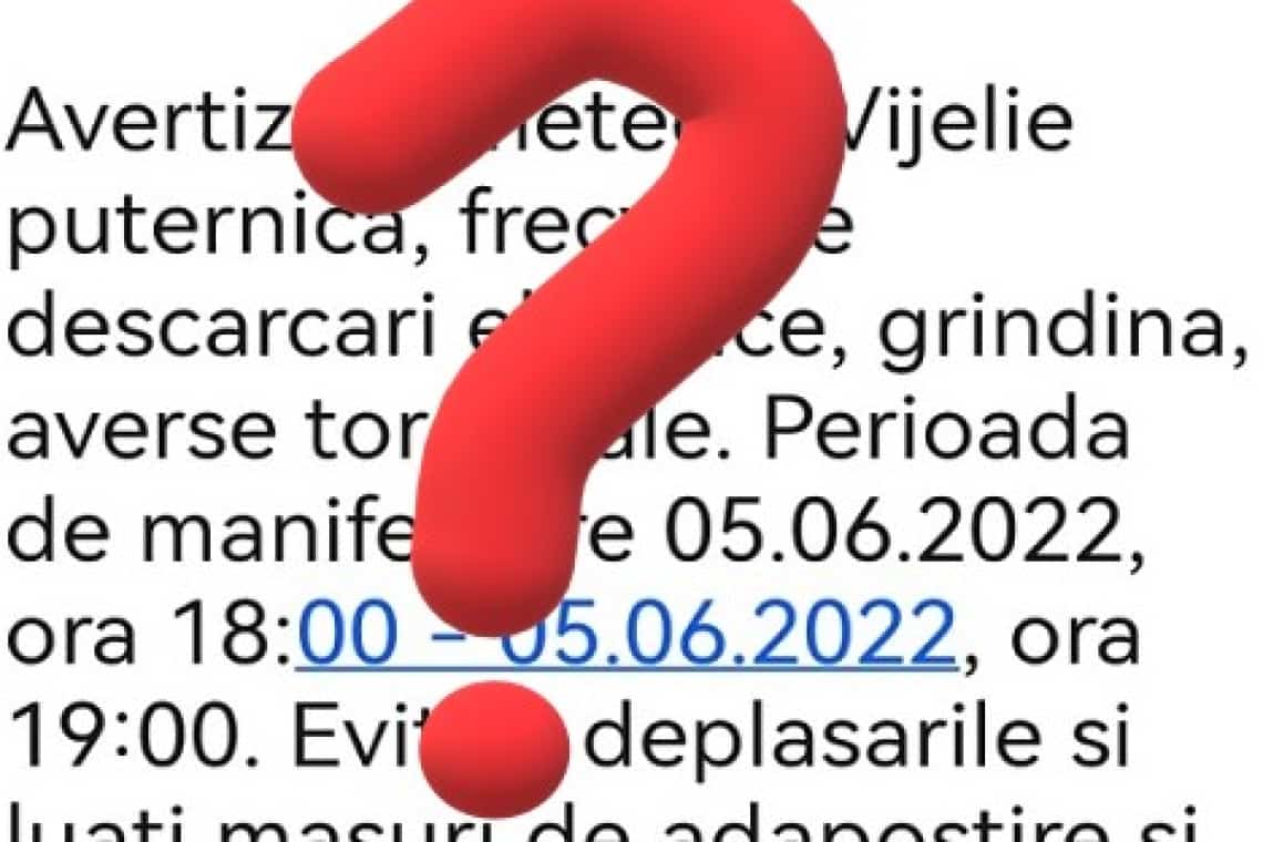 Mesajul RO-Alert pentru vijelii puternice, taxat de prahovenii din zonele cuprinse în avertizare