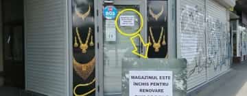 Magazinul de bijuterii spart în weekend, în centrul Ploieștiului, este “închis pentru renovare”