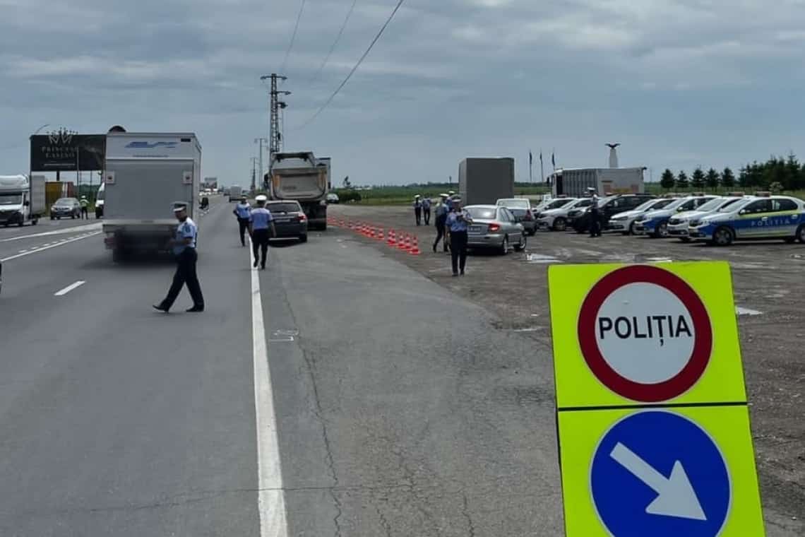 Acțiune cu forțe sporite a Poliției Rutiere, pe DN1