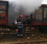 Incendiu la un vagon al unui tren de marfă, în Gara Ploiești Est
