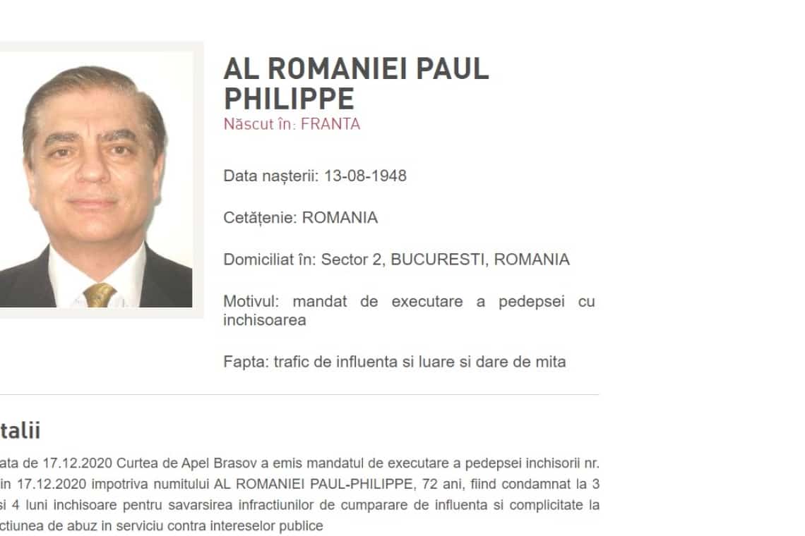 Prințul Paul, urmărit internațional din 2020, a fost prins în Paris!
