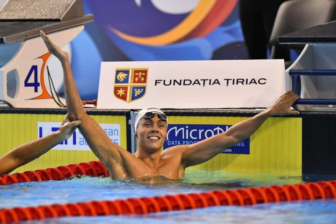 David Popovici, AUR la 100 de metri liber, la Campionatele europene pentru juniori