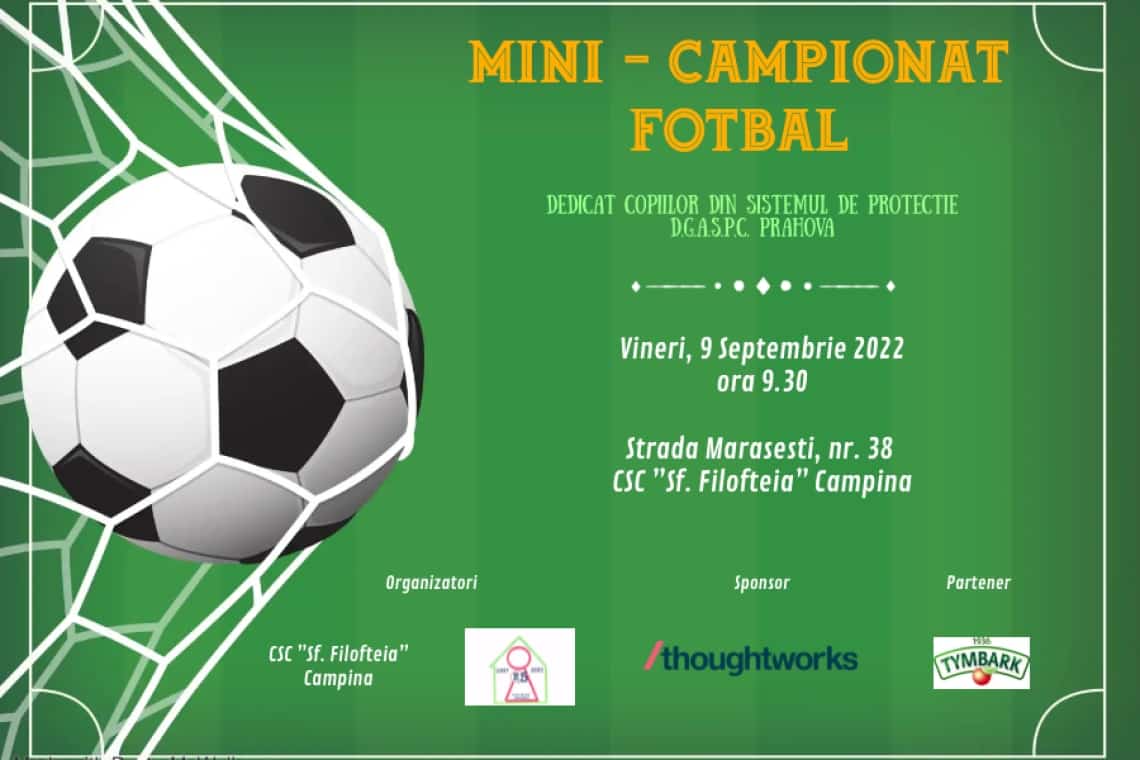 La Câmpina, campionat de fotbal pentru copiii din centrele rezidențiale