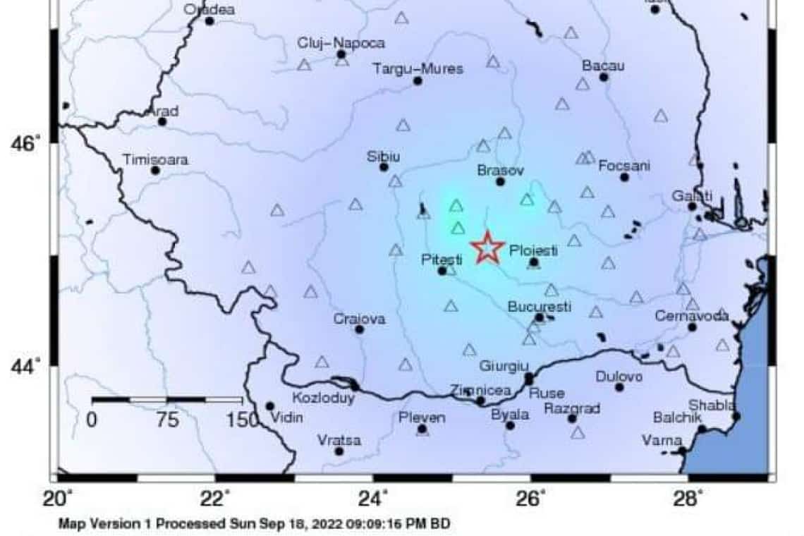 Cutremur de 4,2 grade pe Richter, la 45 km de Ploiești, în județul Dâmbovița
