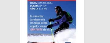 Cursuri gratuite de schi pentru elevi, oferite de jandarmii din Sinaia, la Cota 2000