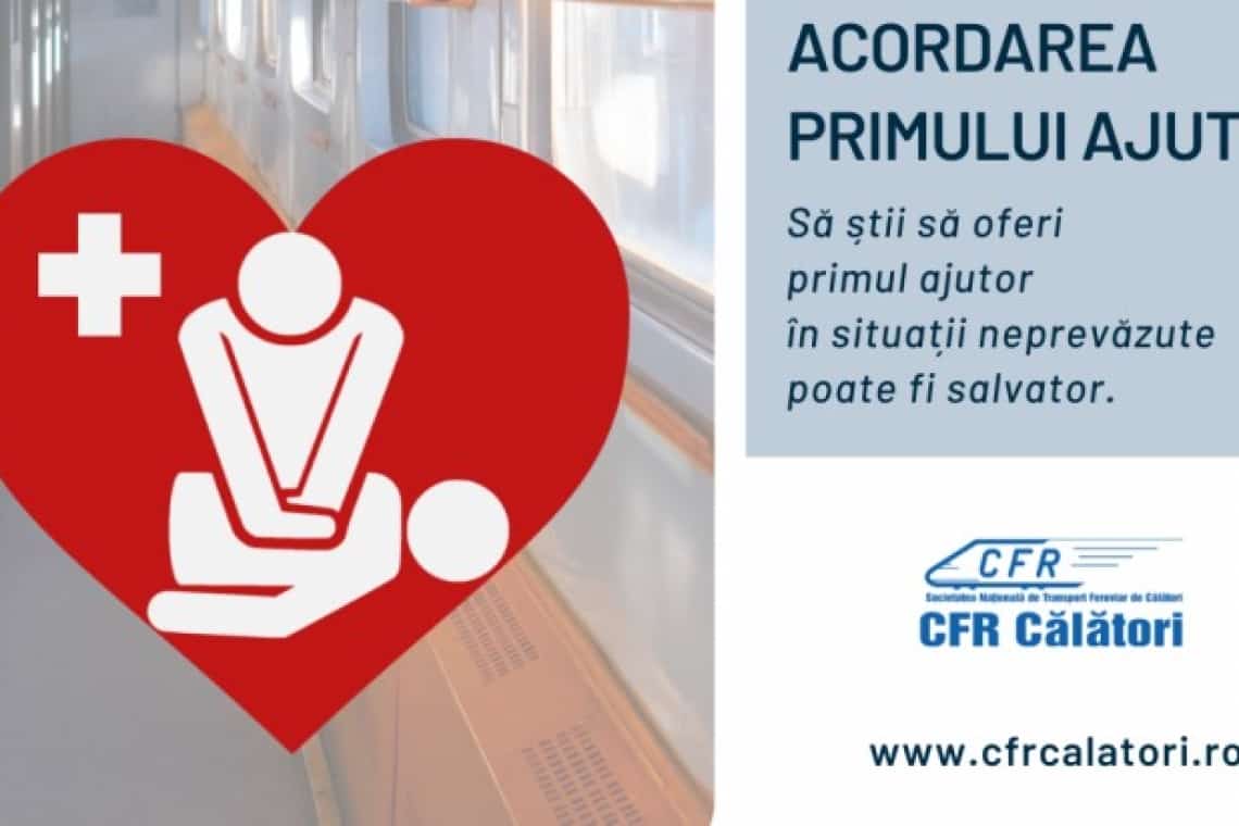1.500 de angajați ai CFR Călători, instruiți să acorde primul ajutor, fără echipamente medicale speciale