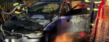 Imagini de pe DN 1, unde un autoturism a luat foc! 