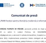 COMUNICAT DE PRESĂ - Sistem inteligent de management local în Comuna Filipeștii de Pădure - județul Prahova