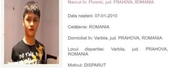 Un copil de 13 ani din comuna Iordăcheanu, căutat de familie și de polițiști - Update