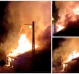 Incendiu de proporții în comuna Izvoarele! O casă, un atelier de mobilă și câteva anexe au fost mistuite de flăcări