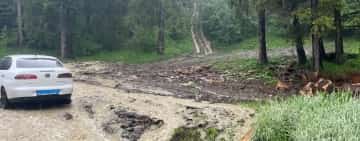 DN71, inundat din cauza ploii, la Sinaia