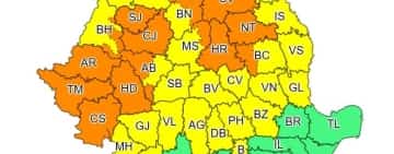 Prahova, sub COD GALBEN de ploi torențiale și vijelii, până duminică seară