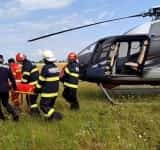 Exercițiu de salvare din accident aviatic, derulat de pompierii prahoveni pe Aerodromul Strejnic