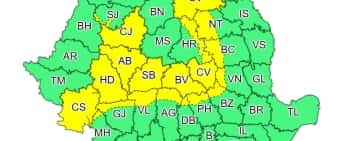 Cod galben de ploi torențiale și vijelii, în zona montană a Prahovei