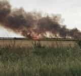 UPDATE/ Trafic restricționat pe DN1, din cauza incendiului care a cuprins un lan de grâu