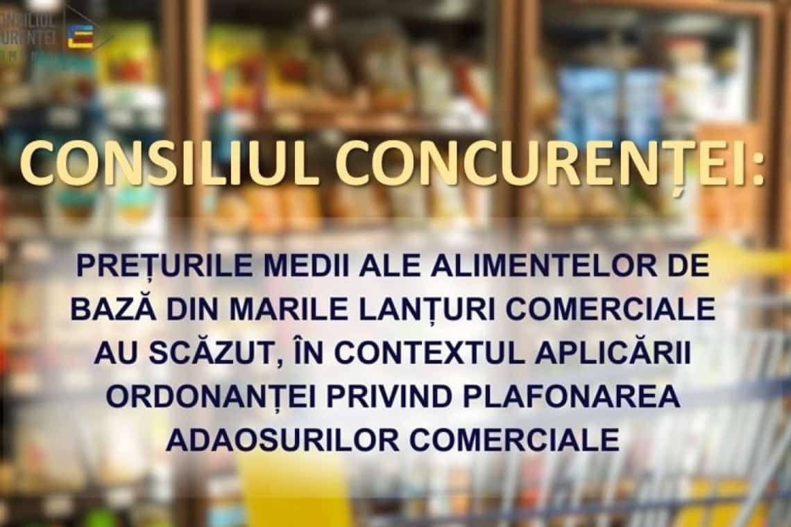 Conform unei analize a Consiliului Concurenței, au scăzut prețurile medii ale alimentelor de bază din marile lanțuri comerciale