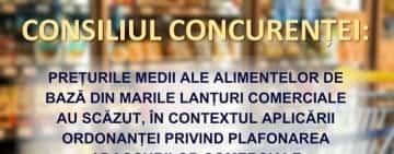 Conform unei analize a Consiliului Concurenței, au scăzut prețurile medii ale alimentelor de bază din marile lanțuri comerciale