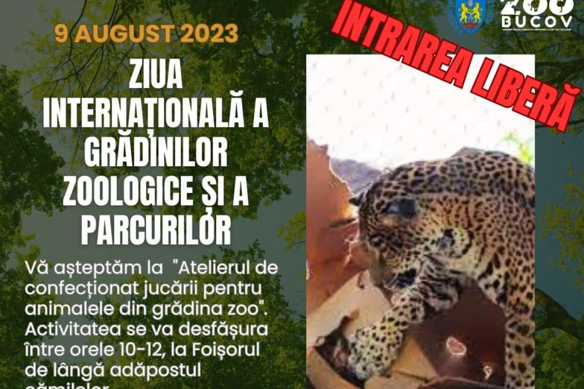 INTRARE LIBERĂ la ZOO BUCOV, de Ziua Internațională a Grădinilor Zoologice și a Parcurilor