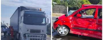 UPDATE/ Trafic blocat pe DN1B, la Valea Călugărească. Coliziune între un TIR și un autoturism