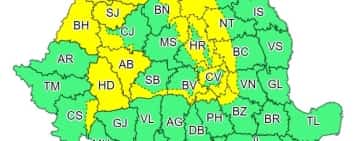 Cod galben de vânt în zona montană înaltă a Prahovei. Rafale de peste 100 km/h, la noapte