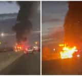 Pompierii au stabilit cauza incendiului care a distrus patru autoturisme, de pe platforma unui autocamion, la ieșire din Ploiești
