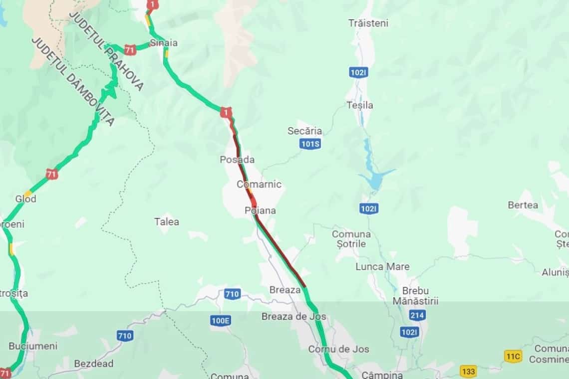 A doua zi de Crăciun, reîncepe traficul de coșmar pe DN1, în zona Văii Prahovei