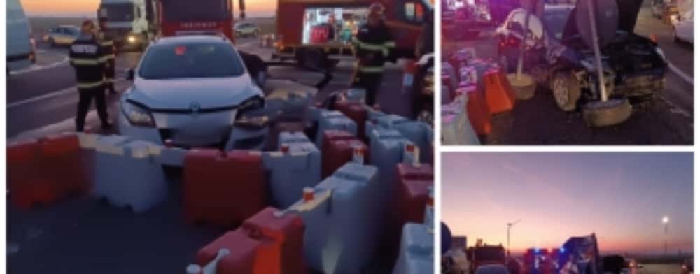 Accident în "giratoriul" de la Păulești