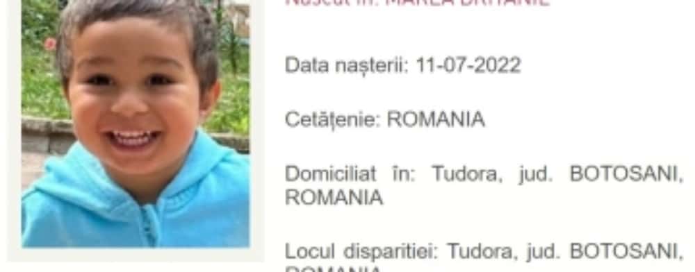 Băiețelul de nici doi ani, dispărut de ieri după-amiază, a fost găsit în viață!
