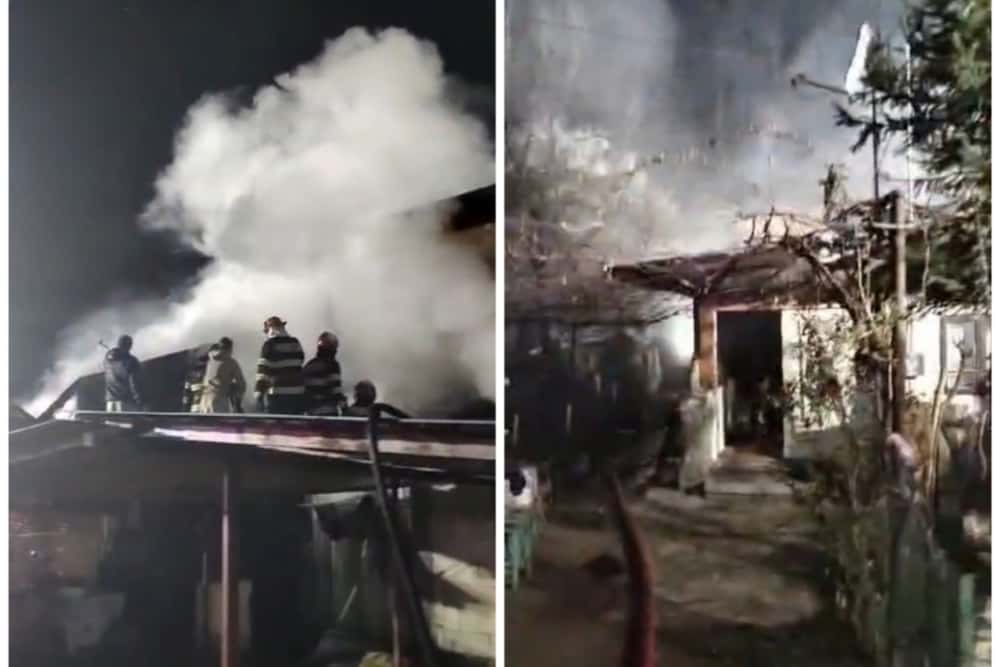 O casă din comuna Poiana Câmpina a fost cuprinsă de flăcări, sâmbătă seară