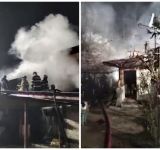 O casă din comuna Poiana Câmpina a fost cuprinsă de flăcări, sâmbătă seară