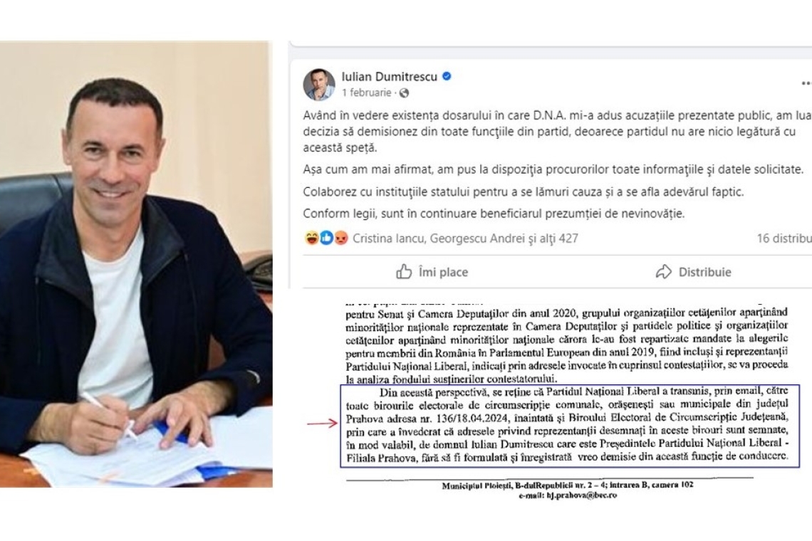 Cum a mințit Iulian Dumitrescu întreaga țară cu demisia din funcțiile deținute în PNL