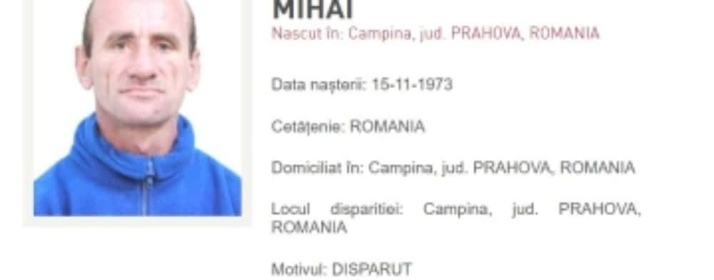 Un bărbat din Câmpina a dispărut fără urmă de două săptămâni. Fratele lui a anunțat poliția a doua zi de Paște