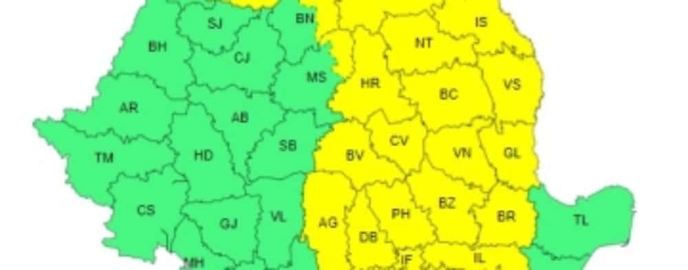 Prahova, sub Cod galben de instabilitate atmosferică accentuată